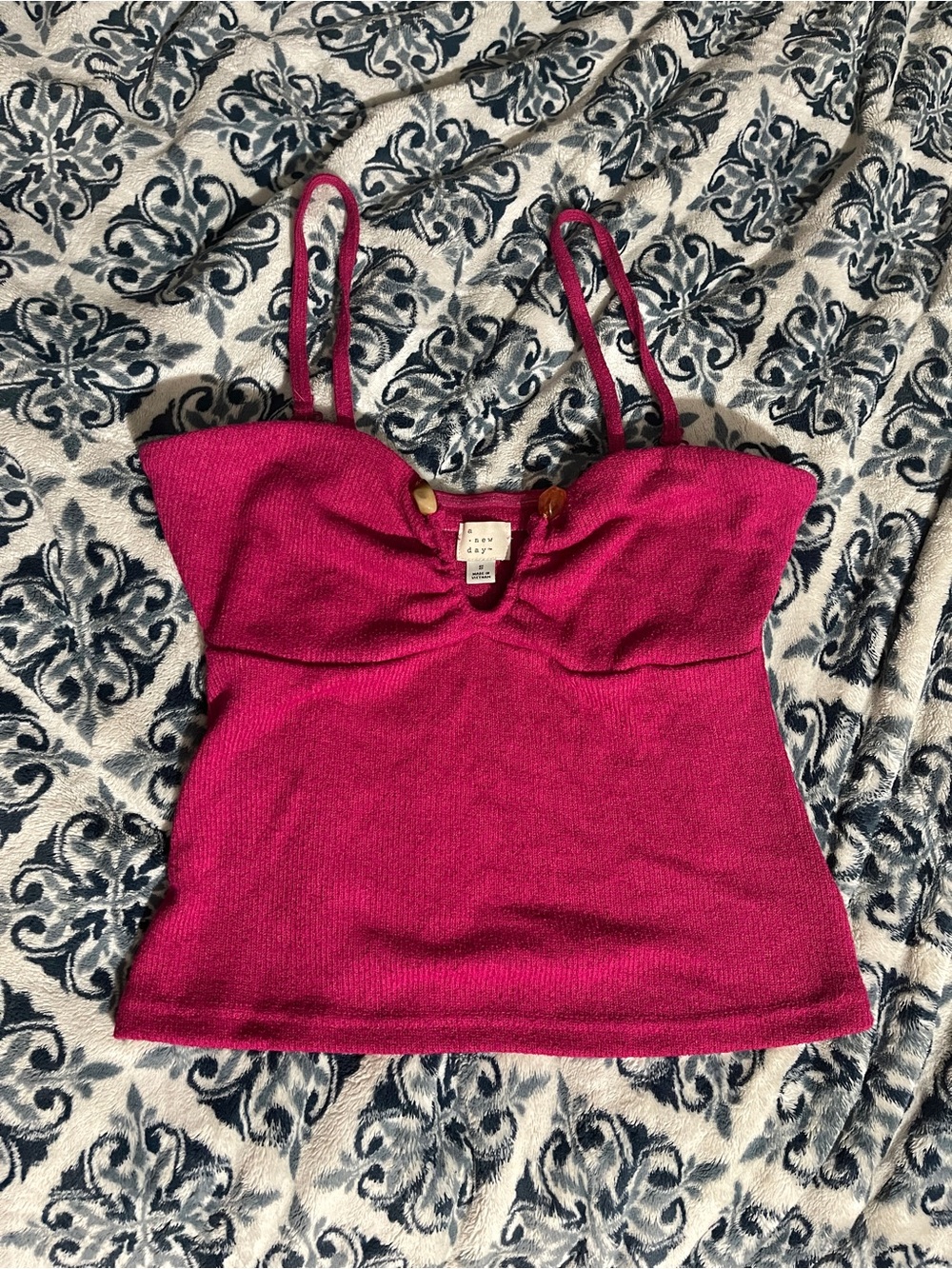 a new day Fuchsia Knit Spaghetti Strap Tank